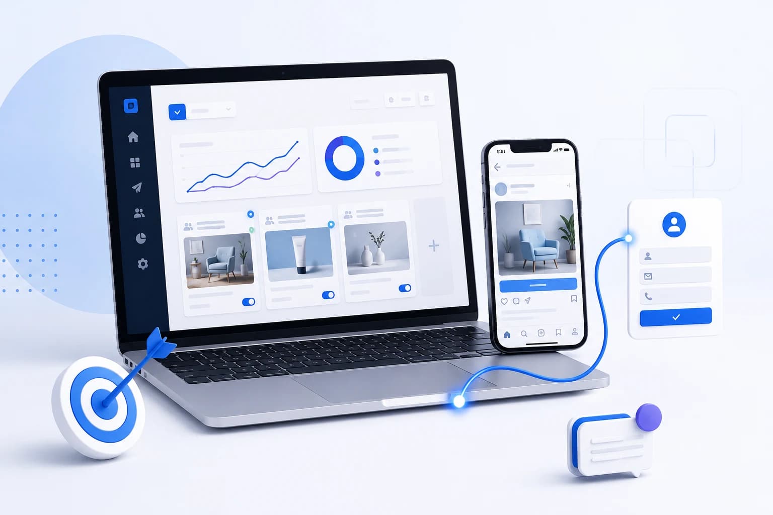 Minh hoạ dịch vụ quảng cáo Facebook Ads tiếp cận khách hàng tiềm năng