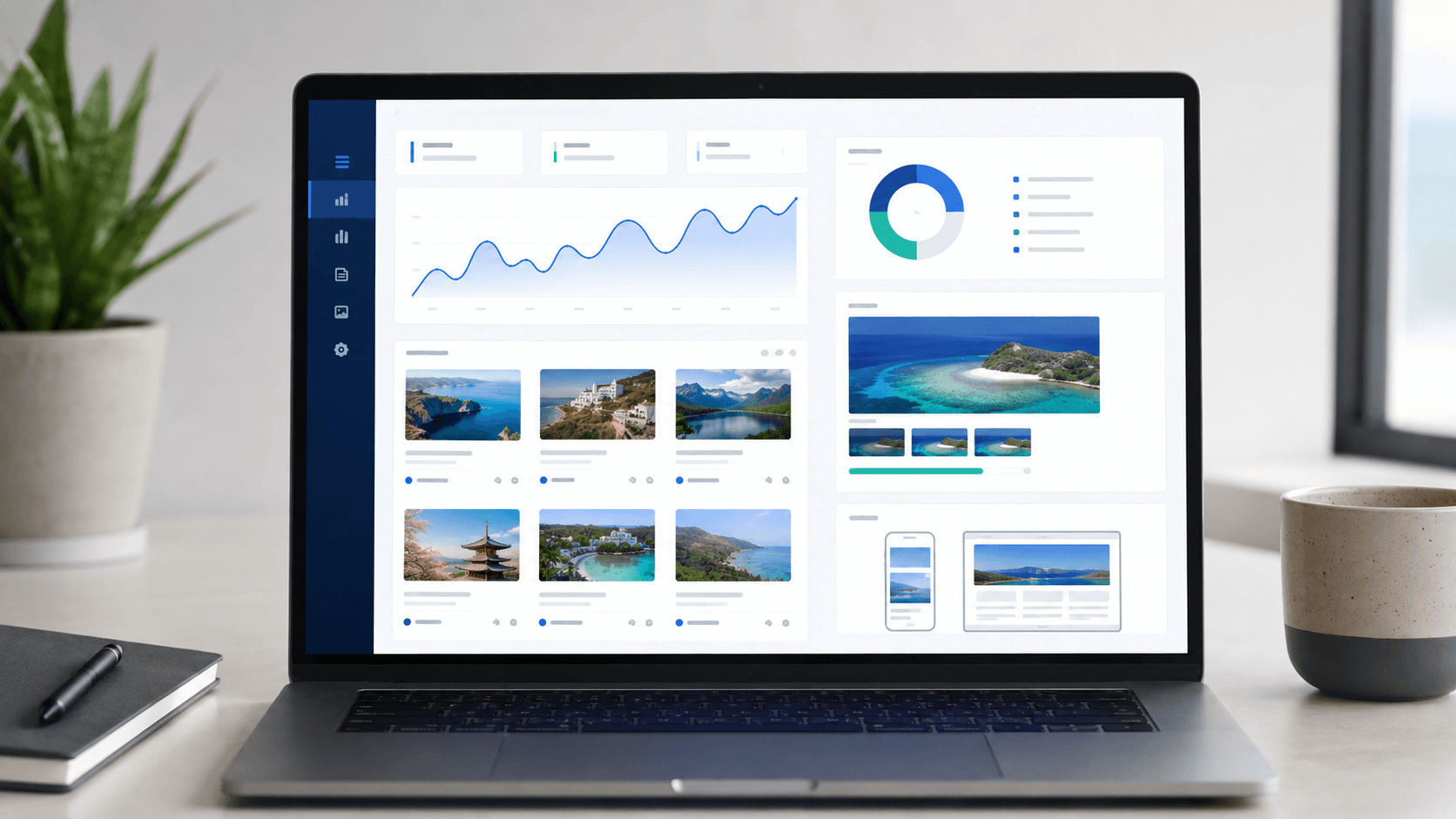 Bảng điều khiển nội dung và SEO cho website du lịch